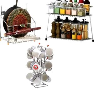 Kitchen Multipurpose Steel Rack Pack Of 3