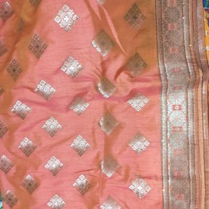 Peach Slik Saree