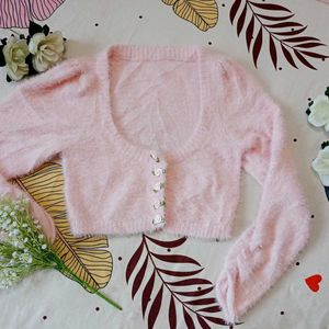 🌹 Rosebotton Design High Waist U Neck Sweater