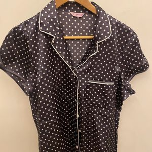 Polka Dot Satin Nightsuit Set