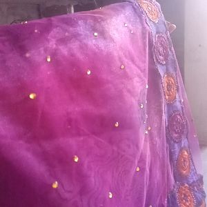 Beutiful Purple Net Saree 💟