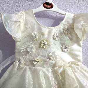 White Soft Frock For Baby Girl