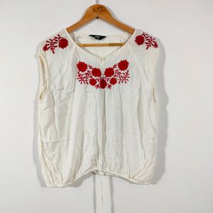 White Embroidery Top (Women's)