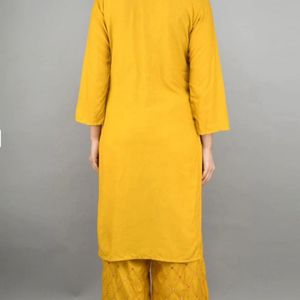 Women Viscose Rayon Kurta Palazzo Set