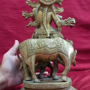 Brass Shree Krishna Idol With Cow