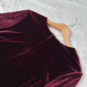 Korean Autumn Velvet Dress