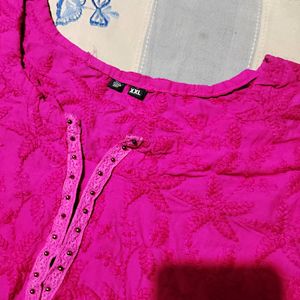 XXL Pink Emrodary kurta