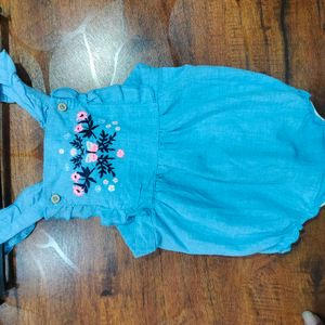 Blue Top Kids Wear Cotton Chamray  Fabric