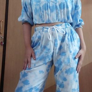 Blue And White Co-ord Set