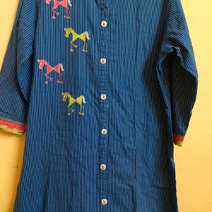 Blue Cotton Kurta