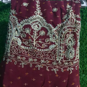 Beautiful Maroon  badani saree❤️