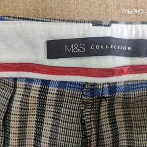 MS Formal check Print Pant