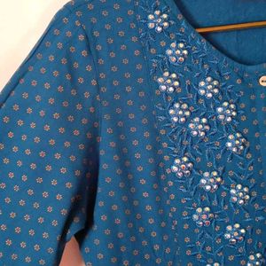 Blue Babydoll Short Kurti