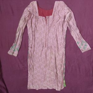 Flower Pattern Purple Kurti