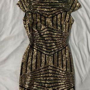 Gold Sequence Short Dress