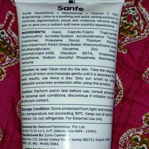 Sanfe Glutathione Niacinamide Brightning Lotion