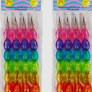 Pearls Moti Design Rainbow Colors Pencil For Kids