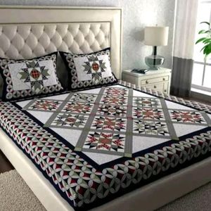 Pure Cotton Bedsheet with 2 Pillowcover (Combo2)