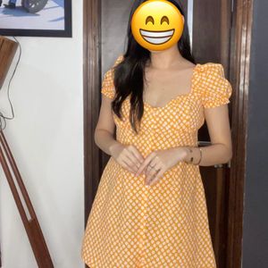 H&M Orange & White Dress