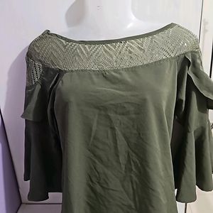 Bell Sleeve Olive Top