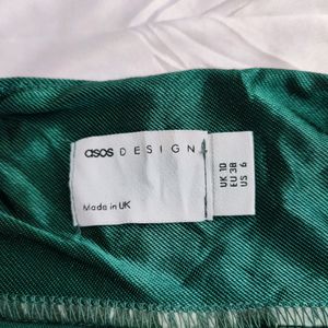 ASOS DESIGN(MADE IN U.K) METALLIC GREEN PARTYWEAR