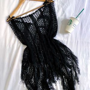 Pinterest Black Up & Down Knitted Top