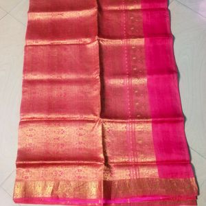 Pink Colour Pure Kanchi pattu saree