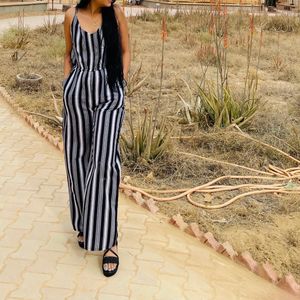 Black Stripped Jump Suit