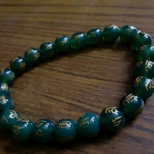 New Green Agate Om Mani Padme Hum Bracelet