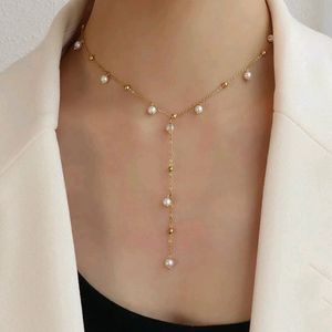 Dainty Pearl Tassle Necklace