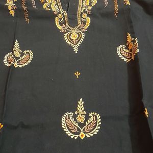 Black Embroidery Kurta/ Punjabi