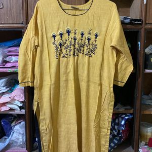 Gold Colour Kurta Suitable For XL Size