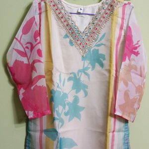 New/Unused Multicolored Straight Kurta Set