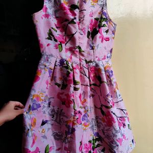 Pink Floral Short Dress