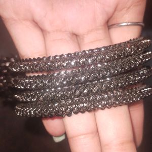 A Beautiful Black Bangles With Hangings 💜