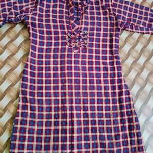 Short Checked Kurta