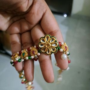 Necklace Set With Jhumki And Mangtika