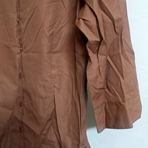 Wardrobe By Westside- Brown Solid Shirt