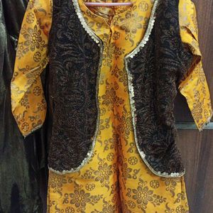 Copper And Yellow Patiala Suit