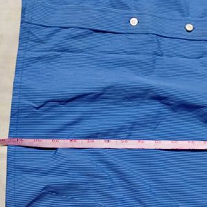 Size:44"in Men's Formal Blue Linen Pattern Shirt