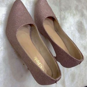 Golden Sparkle Heels Night Party Wear