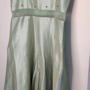 Full Length Kurta Green Sleeveless