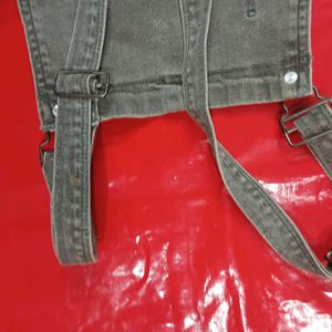 GRAY DENIM OVERALLS + freebies