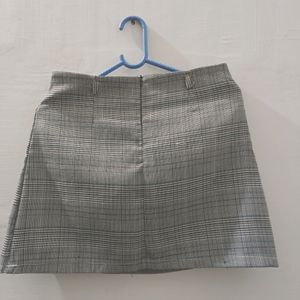 Short Plaid A-line Skirt