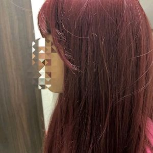 Imported! Women's Long Straight Wine Red Wig