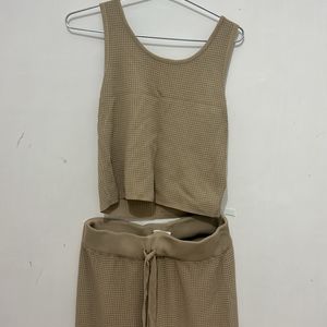 Beige Tank Top Co-ord Set