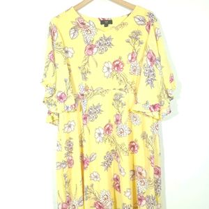 Yellow Floral Printed Dress (Women)