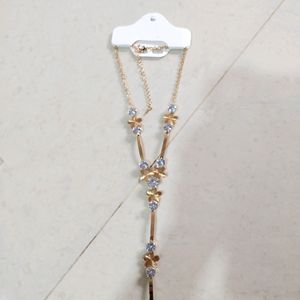 Women's Golden And Diamond Neck Piece