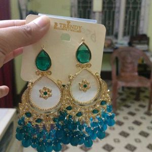 Gorgeous Ocean Blue Jhumka