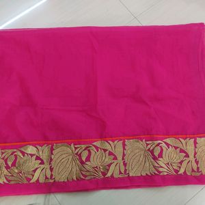 Gold Embroidery Pink Dupatta